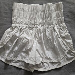 Free People White High Waist Atheltic Shorts